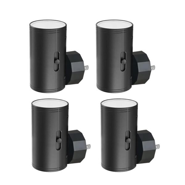 4 Pack LED Wall Plug-in Night Light with Dusk to Dawn Sensor, 5000K Daylight, Dimmable 0-300LM, Adjustable Rotating Lamp for Bedroom, Bathroom, Kitchen, Hallway (Auto On/Off,...