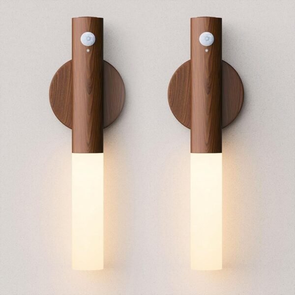 Battery Operated Wall Sconce Set of 2 - Rechargeable Motion Sensor Night Lights, 2200mAh Wireless Wall Lights Sconce, Magnetic Portable Hallway Light for Kitchen Stair Cabinet,...