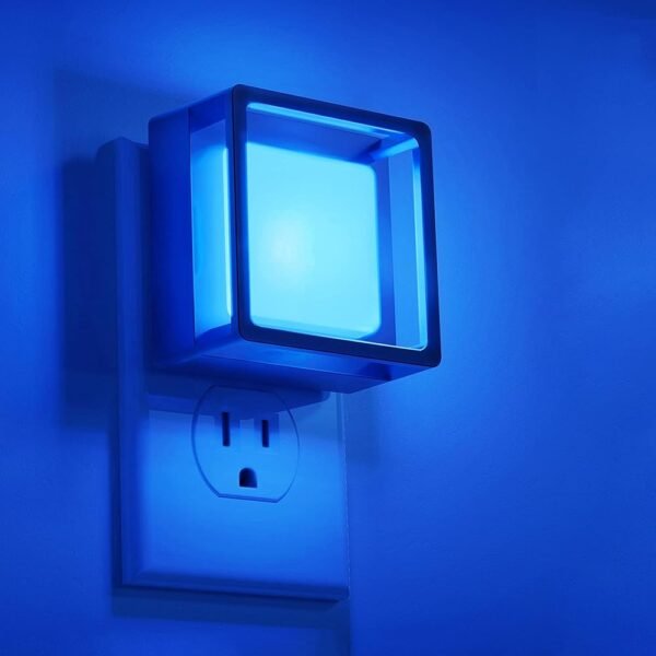 DORESshop Blue Night Light [2 Pack], Night Lights Plug Into Wall, Night Light Dusk to Dawn Sensor, LED NightLight Adjustable Brightness, Bedroom, Bathroom, Hallway, Stairs,...