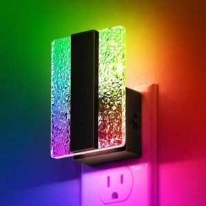 DORESshop LED Night Lights Plug Into Wall [2 Packs], Decorative Night Light with Dusk-to-Dawn Sensor, Color-changing Nightlights with Slide Button, Night-Lights for Bathroom,...