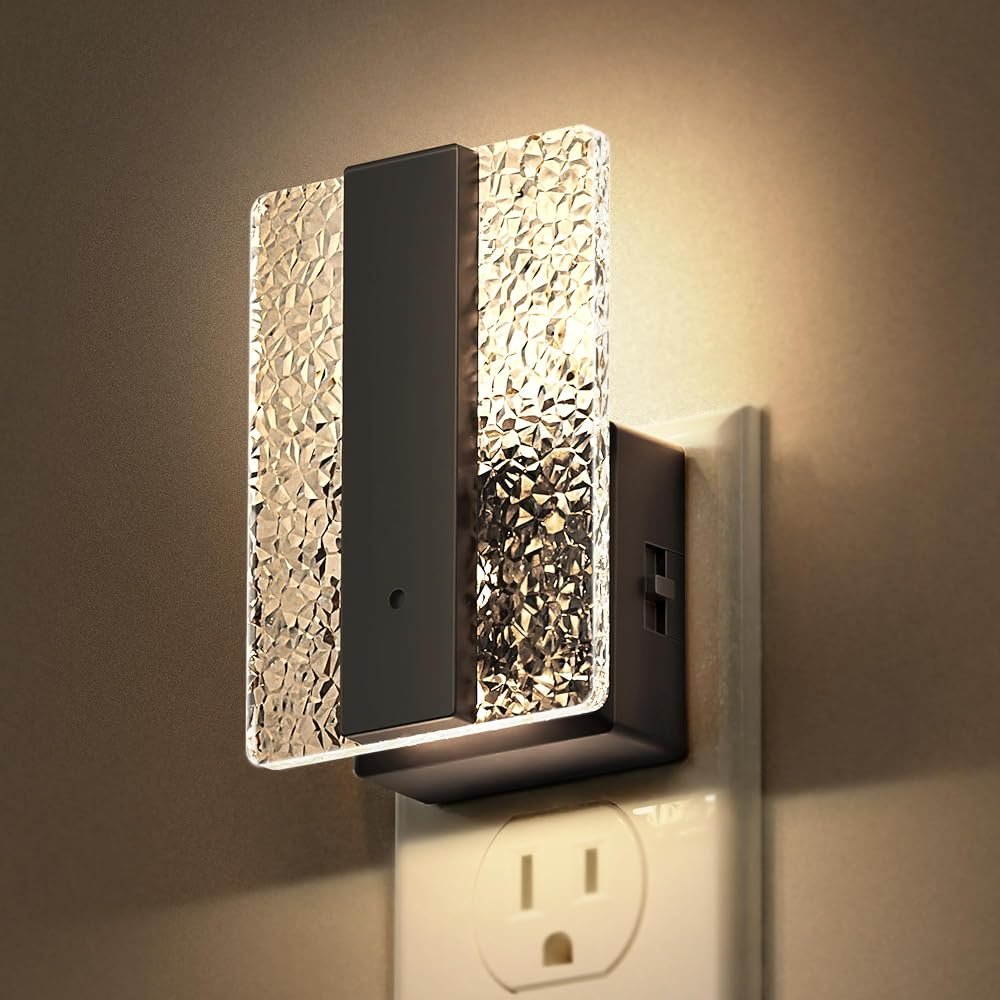 DORESshop LED Night Lights Plug Into Wall, Decorative Night Light with Dusk-to-Dawn Sensor, Dimmable Nightlights, Adjustable Brightness Night-Lights for Bathroom, Hallway,...