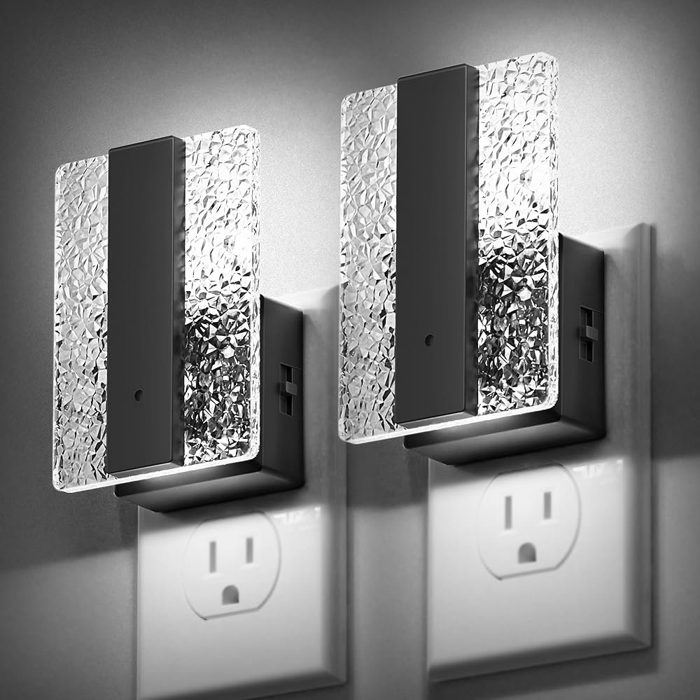 DORESshop LED Night Lights Plug Into Wall, Decorative Night Light with Dusk-to-Dawn Sensor, Dimmable Nightlights, Adjustable Brightness Night-Lights for Bathroom, Hallway,...