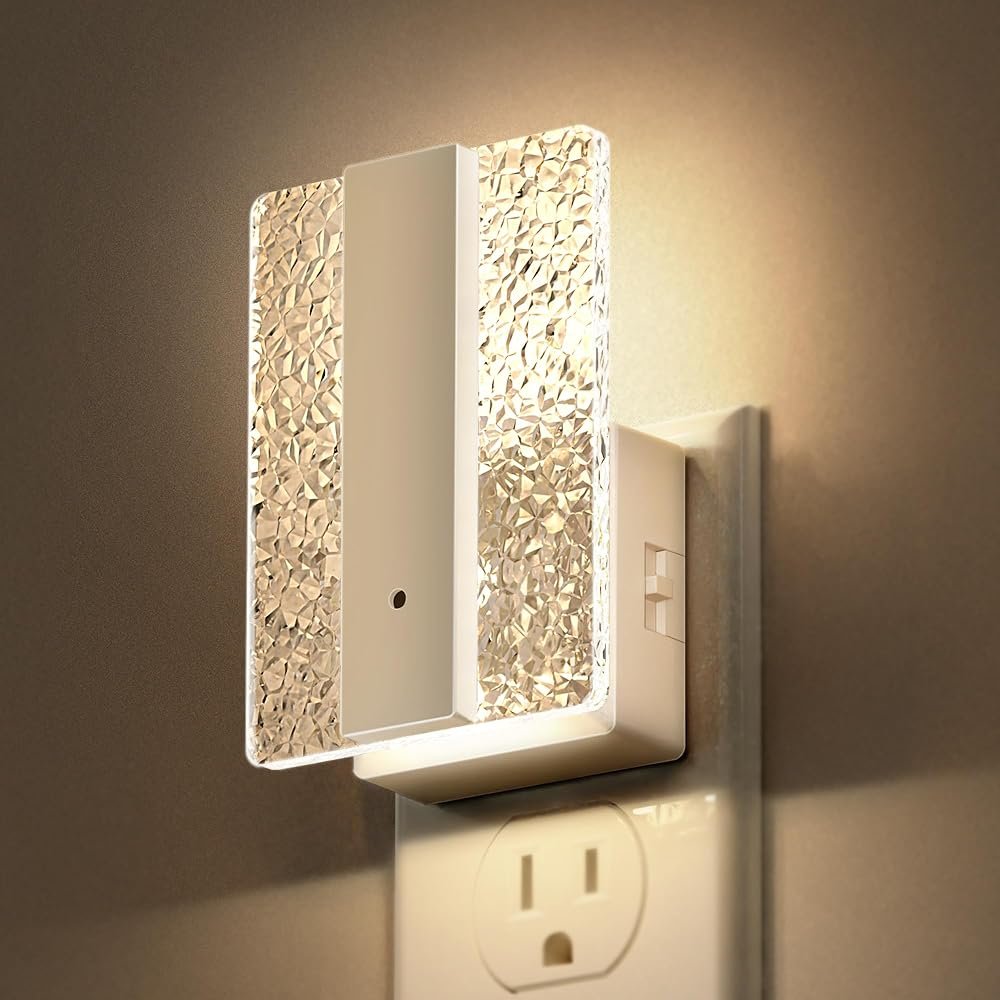DORESshop LED Night Lights Plug Into Wall, Mordern Night Light with Dusk-to-Dawn Sensor, Dimmable Decorative Nightlights, Adjustable Brightness Night-Lights for Bathroom,...