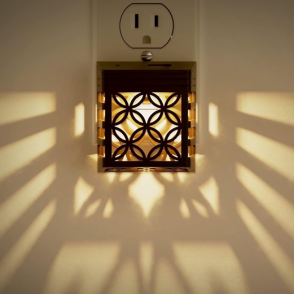 DORESshop Plug in Night Light, Night Lights Night Lights Plug Into Wall, Dusk to Dawn Sensor, Adjustable Brightness, Decorative Nightlight for Bathroom, Hallway, Stairway, Soft...