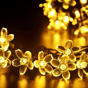 Fairy Flower String Lights Indoor Decorations, 33ft 100 LED Plug in Warm White Decorative Cute Cherry Blossom Floral Lamp for Tree Branch Vine Hanging, Christmas Garden Bedroom...