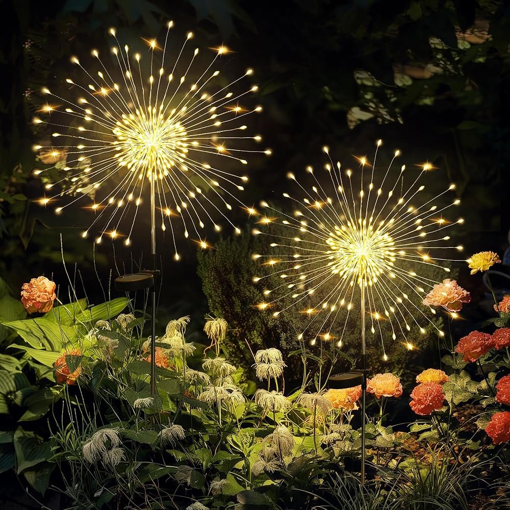 GIGALUMI Garden Outdoor Decor Lights 120LED 2Pack, Solar Garden Lights for Yard Outside Fairy Decorative,Solar Powered for Yard Pathway Flowerbed Planter Balcony Patio...