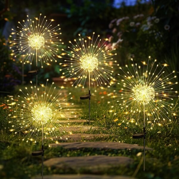 GIGALUMI Garden Outdoor Decor Lights 120LED 4Pack, Solar Garden Lights for Yard Outside Fairy Decorative,Solar Powered for Yard Pathway Flowerbed Planter Balcony Patio...