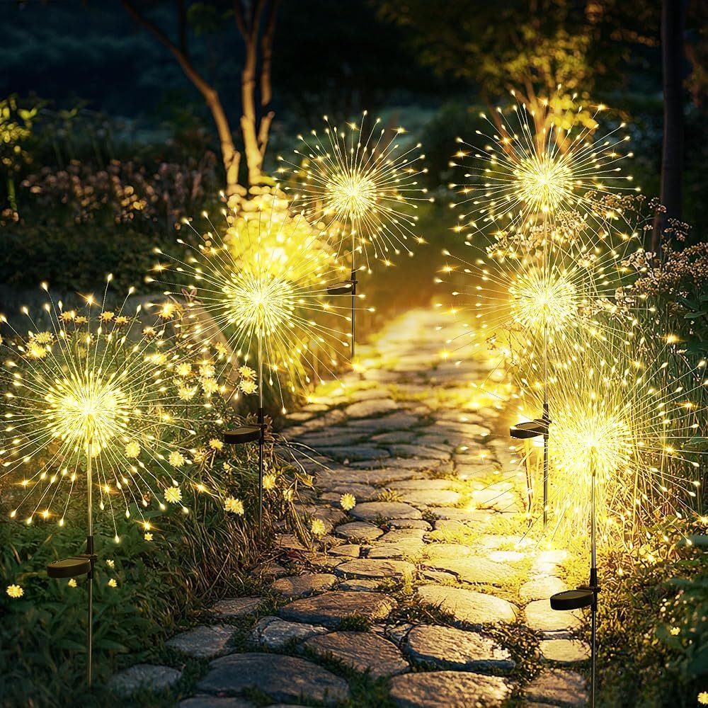 GIGALUMI Garden Outdoor Decor Lights 120LED 6Pack, Solar Garden Lights for Yard Outside Fairy Decorative,Solar Powered for Yard Pathway Flowerbed Planter Balcony Patio...