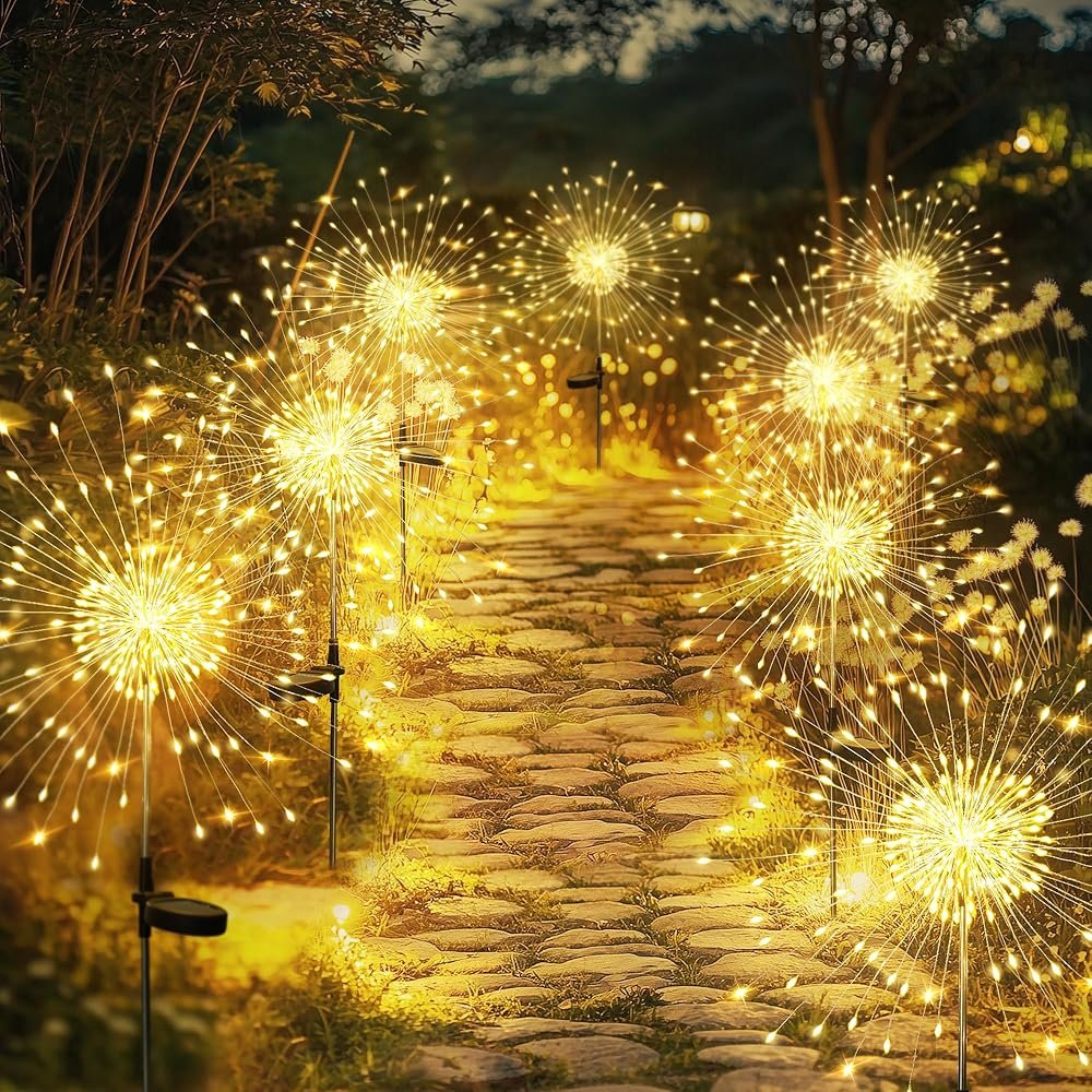 GIGALUMI Garden Outdoor Decor Lights 120LED 8Pack, Solar Garden Lights for Yard Outside Fairy Decorative,Solar Powered for Yard Pathway Flowerbed Planter Balcony Patio...
