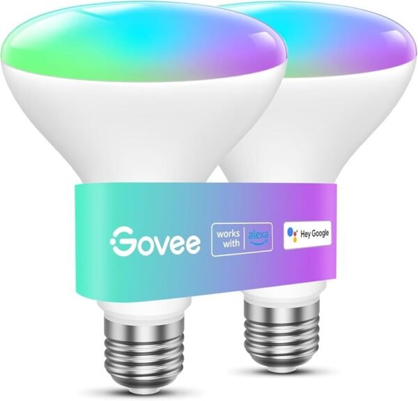 Govee Smart Light Bulbs, 1200 Lumens Dimmable BR30 Bulbs, RGBWW Color Changing Light Bulb, Flood Light Bulbs Work with Alexa, Google Assistant, WiFi & Bluetooth LED Bulbs, Music...