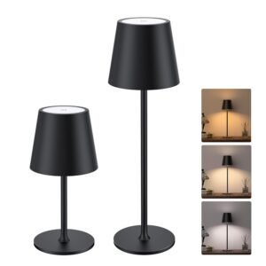 JACKYLED Cordless Table Lamps Rechargeable, 3 Adjustable Height, 5000mAh Battery Operated, 3 Colors Smooth Dimming, Portable LED Waterproof Table Lamp for Dining, Bedroom,...