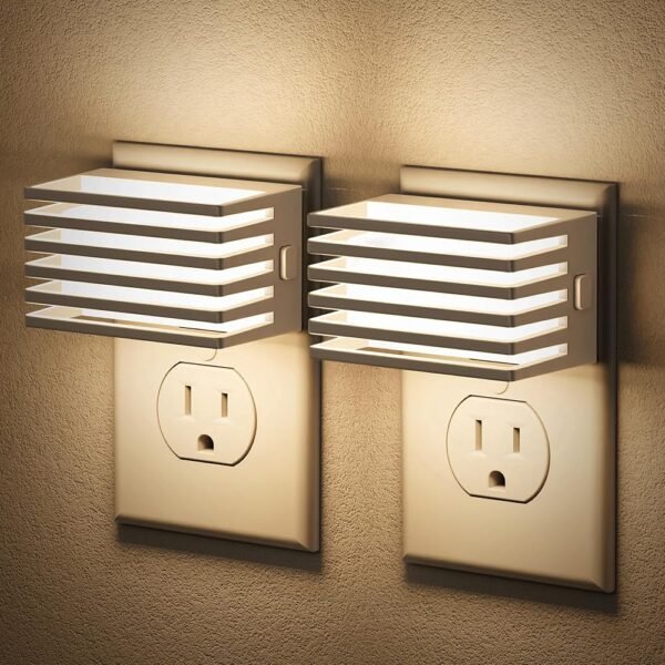 JandCase LED Night Light, Night Lights Plug into Wall with Dusk to Dawn Sensor, Dimmable Plug in Night Light, Adjustable Brightness, 3000K Soft White Nightlight for Bedroom...
