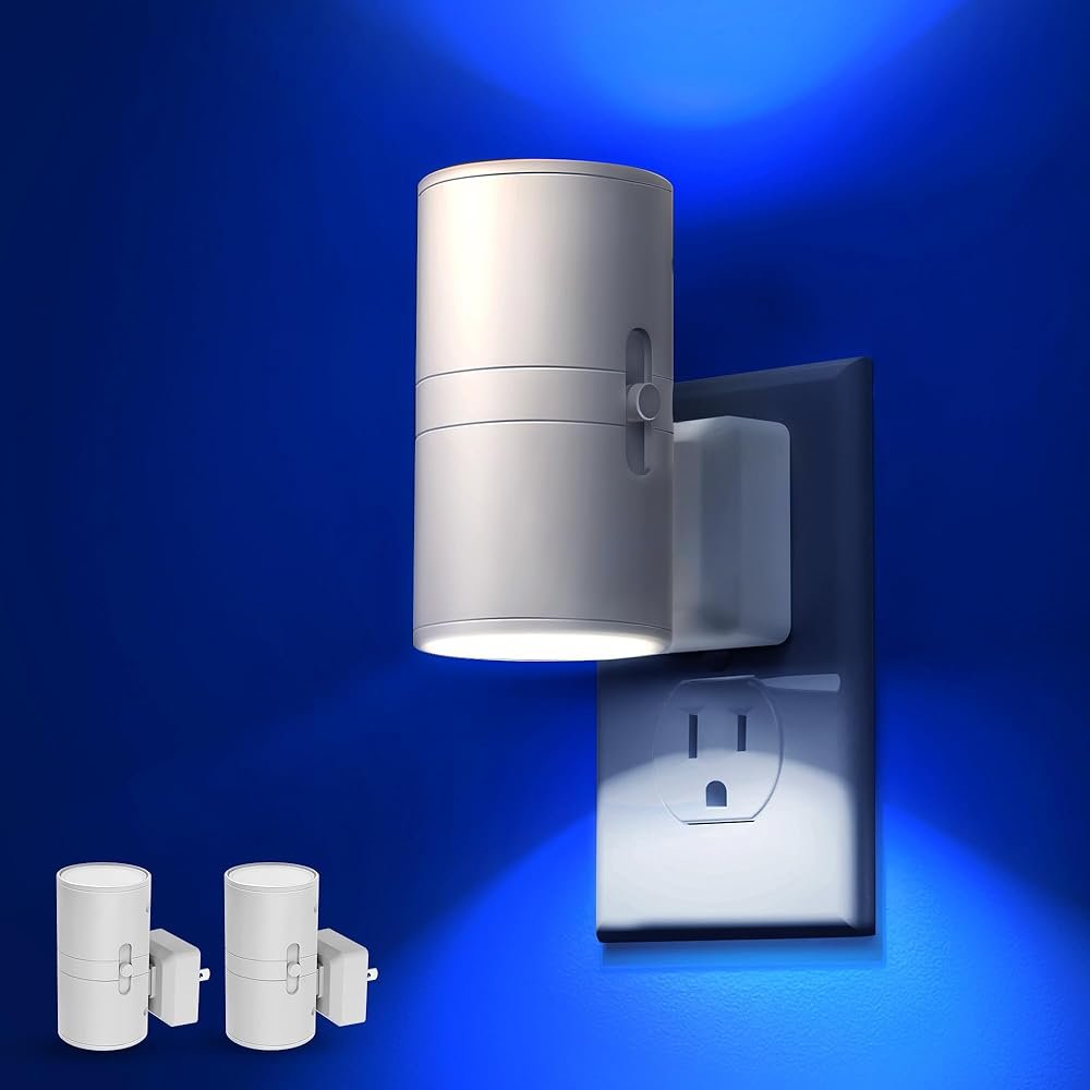 L LOHAS LED Night Light, Bluey Night Light, Blue Night Lights Plug into Wall, Light Sensor, Dimmable Night Light, Calm Blue Night Light for Christmas, Holiday, Bedroom, Hallway,...