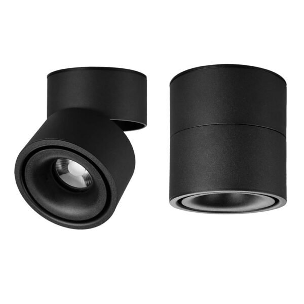 LED Ceiling Spotlight - Wall Light 360°Adjustable Ceiling Downlight COB Lighting LED Wall Lamp or Spot Light Cool White 10W 6000K / Warm White 3000K (Black, 3000K（Warm Light）)