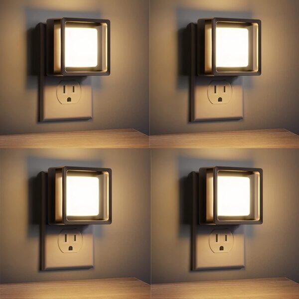 LED Night Light, DORESshop Night Lights Plug Into Wall [4 Pack] with Dusk-to-Dawn Sensor, Dimmable Nightlights, Adjustable Brightness for Bathroom, Hallway, Bedroom,Kids...