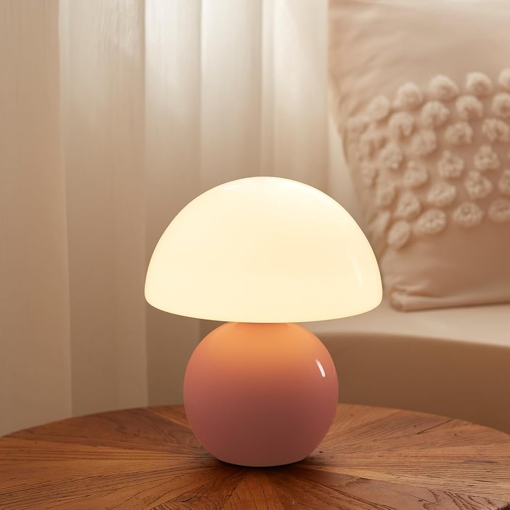 Mushroom Lamp Desk Lamp for Bedroom,Table Bedside Small Lamps for Living Room,Mushroom Decor Cute Mini Modern Mid Century Lamps for Night Stands,Unique Aesthetic Home Living...