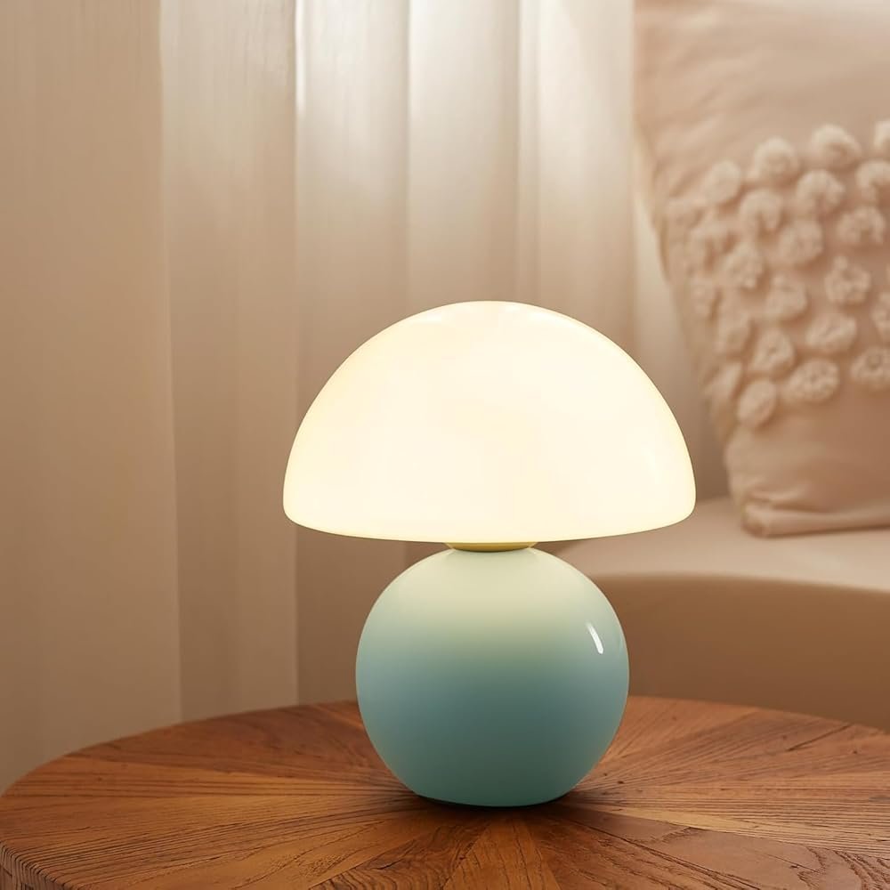 Mushroom Lamp Table Lamp for Bedroom,Desk Bedside Small Lamps for Living Room Night Stands,Mushroom Decor Cute Mini Modern Mid Century Lamps,Unique Aesthetic Home Living Room...
