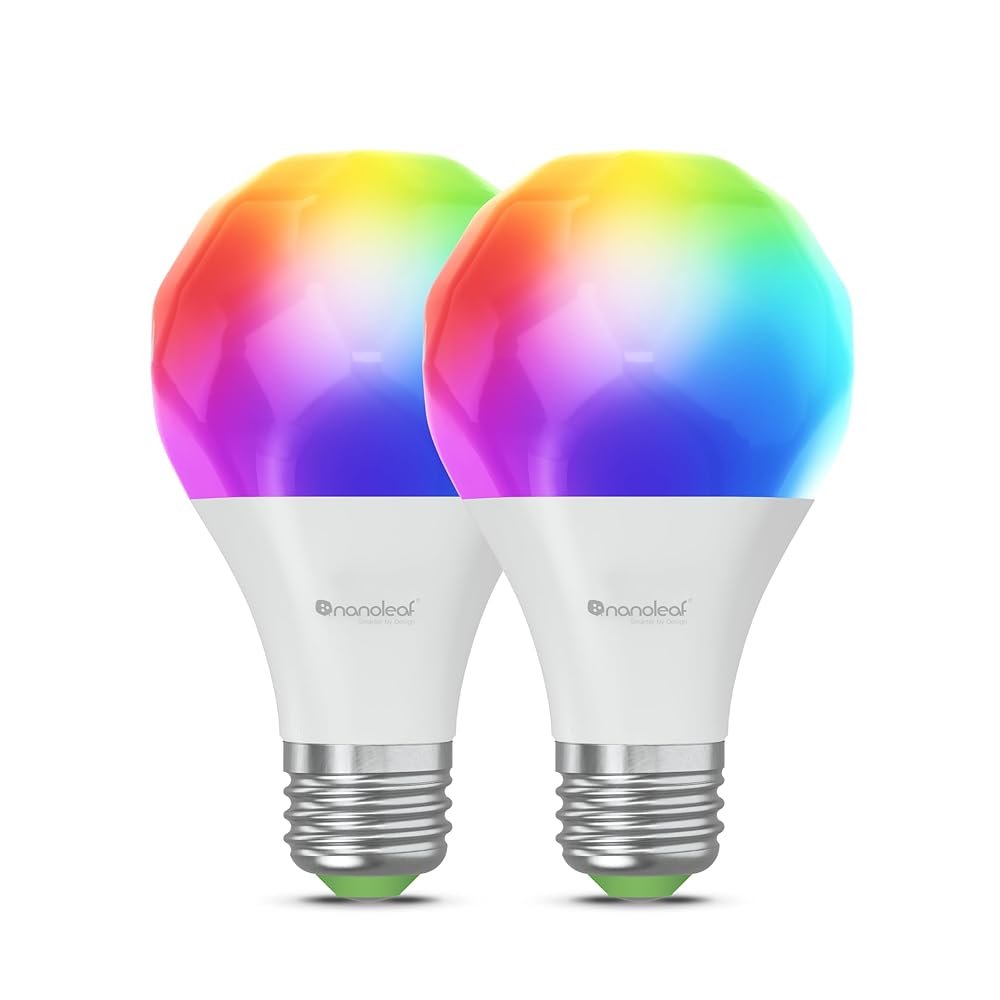 Nanoleaf Essentials Smart Light Bulbs, Matter Smart LED Bulbs Work with Alexa & Google Home, 1000lm 16M+ RGBTW Color Changing Light Bulb, Music Sync A19 E26 2.4GHz WiFi...