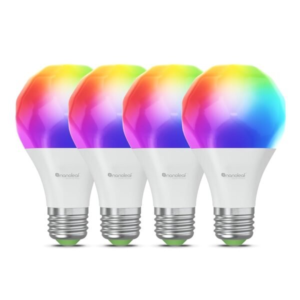 Nanoleaf Essentials Smart Light Bulbs, Matter Smart LED Bulbs Work with Alexa & Google Home, 1000lm 16M+ RGBTW Color Changing Light Bulb, Music Sync A19 E26 2.4GHz WiFi...