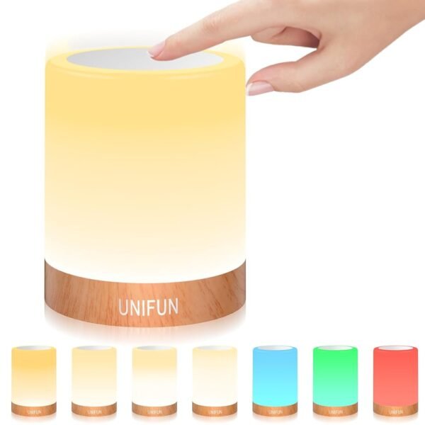 Night Light, Touch Lamp for Bedrooms Living Room Portable Table Bedside Lamps with Rechargeable Internal Battery Dimmable 2800K-3100K Warm White Light & Color Changing RGB...