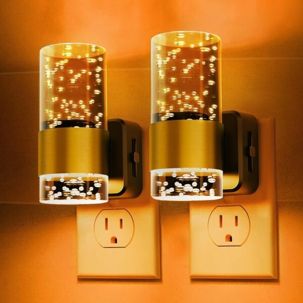 Night lights plug into wall, Amber Night Light with Adjustable Brightness, Plug in NightLight with Auto Light Sensor, Wall Sconce-style Design Night Light for Bathroom,Hallway,...