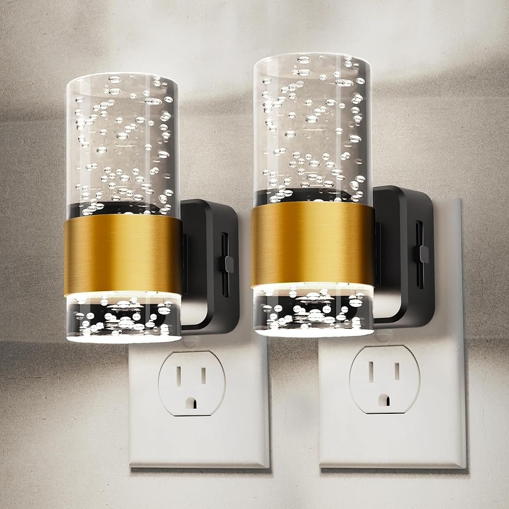 Night lights plug into wall, White Light LED NighLight with Adjustable Brightness, Plug in Night Light with Auto Light Sensor, Wall Sconce-style Design Night Light for...