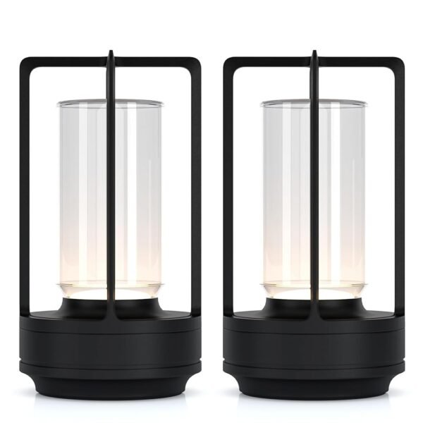 Portable Metal Table Lamp for Indoor/Outdoor ,Rechargeable Cordless LED Lamp, 3-Colour Infinitely Dimming Battery Powered Small Desk Lamp, Restaurant/Bedroom/Bar/Coffee/Camping...