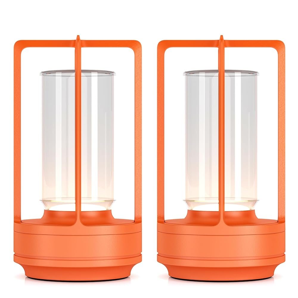 Portable Metal Table Lamp for Indoor/Outdoor ,Rechargeable Cordless LED Lamp, 3-Colour Infinitely Dimming Battery Powered Small Desk Lamp, Restaurant/Bedroom/Bar/Coffee/Camping...