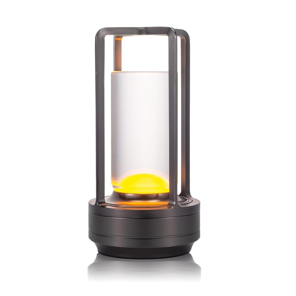 Portable Metal Table Lamp for Indoor/Outdoor ,Rechargeable Cordless LED Lamp, 3-Colour Infinitely Dimming Battery Powered Small Desk Lamp, Restaurant/Bedroom/Bar/Coffee...