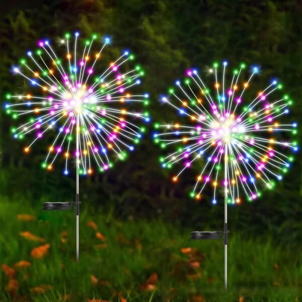 Solar Garden Lights Outdoor,Waterproof Garden,2 Pack 200 LED Twinkling Firework Lights Decorative with 8 Modes,Decor for Yard Patio Pathway Lawn for Yard Outside Fairy...