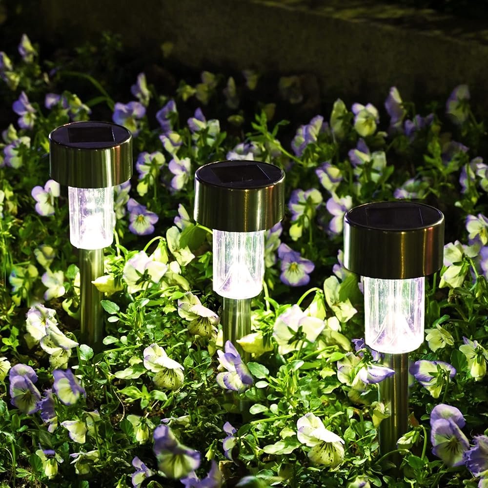 SOLPEX 12 Pack Solar Outdoor Lights Pathway, Stainless Steel Solar Lights Outdoor Waterproof,LED Landscape Lighting Solar Walkway Lights for...
