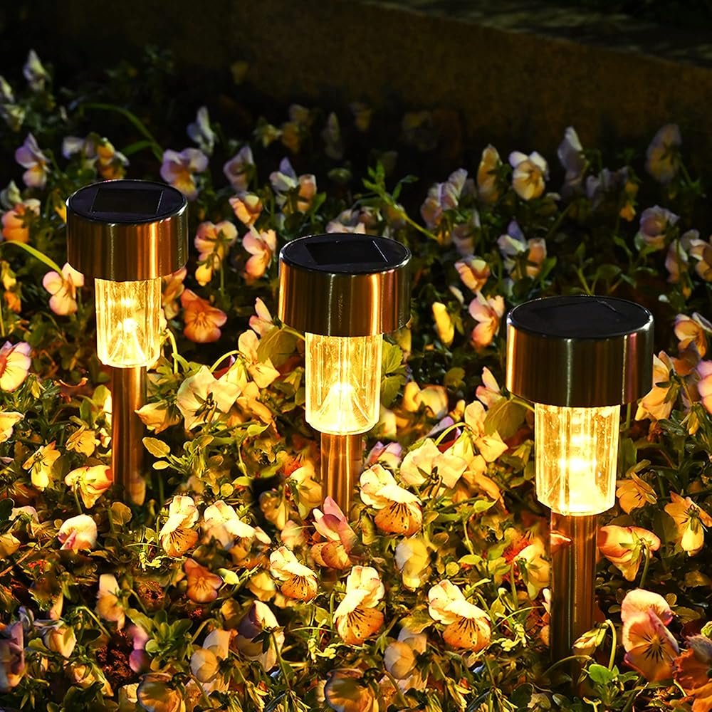 SOLPEX 12 Pack Solar Outdoor Lights Pathway, Stainless Steel Solar Lights Outdoor Waterproof,LED Landscape Lighting Solar Walkway Lights for...
