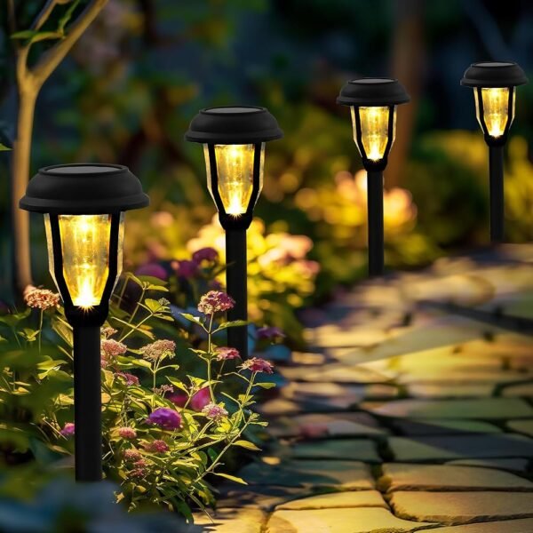 SOLPEX 8 Pack Solar Pathway Lights, Solar Path Lights Waterproof, Solar Garden Lights Outdoor for Garden, Yard, Pathway, Landscape, Walkway and Driveway (Warm White)