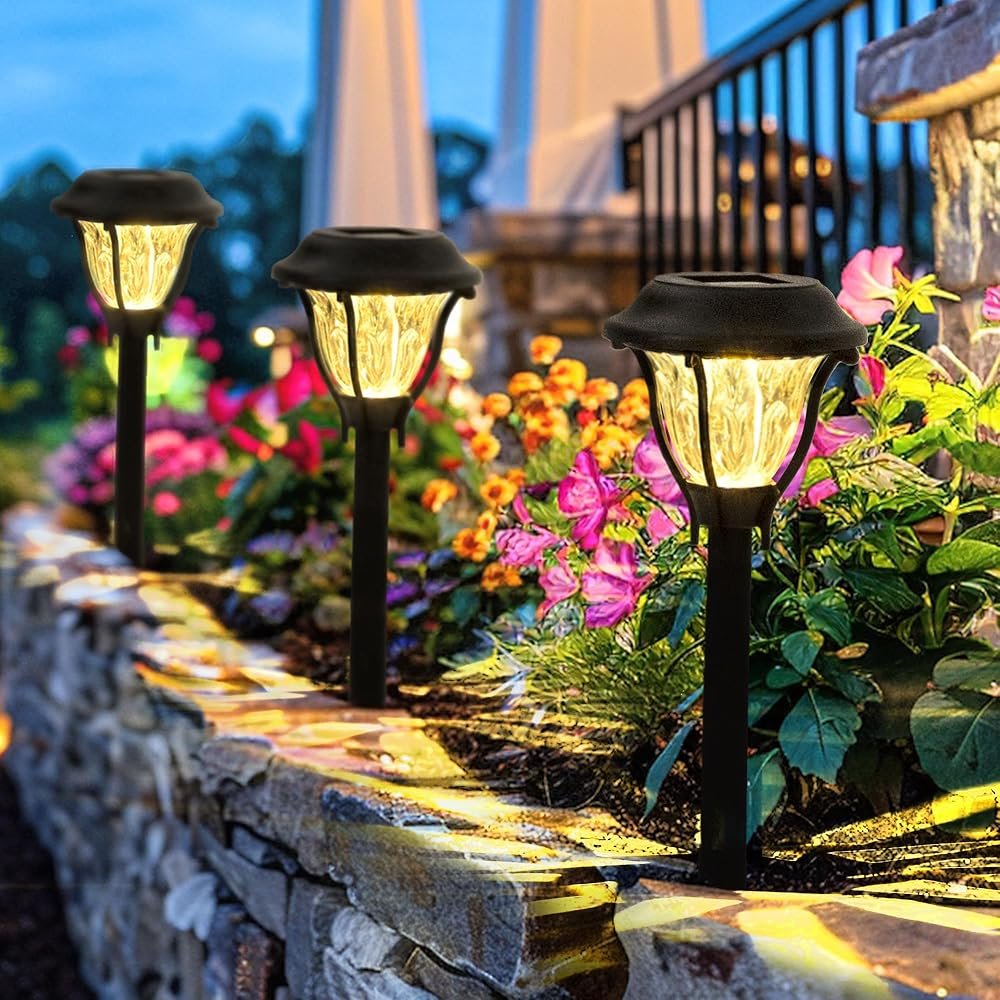 SOLPEX Outdoor Solar Lights, 6 Pack LED Solar Pathway Lights, Outdoor Waterproof Garden Lights, Solar Powered Landscape Lighting for Yard, Pathway, Lawn (Warm White)