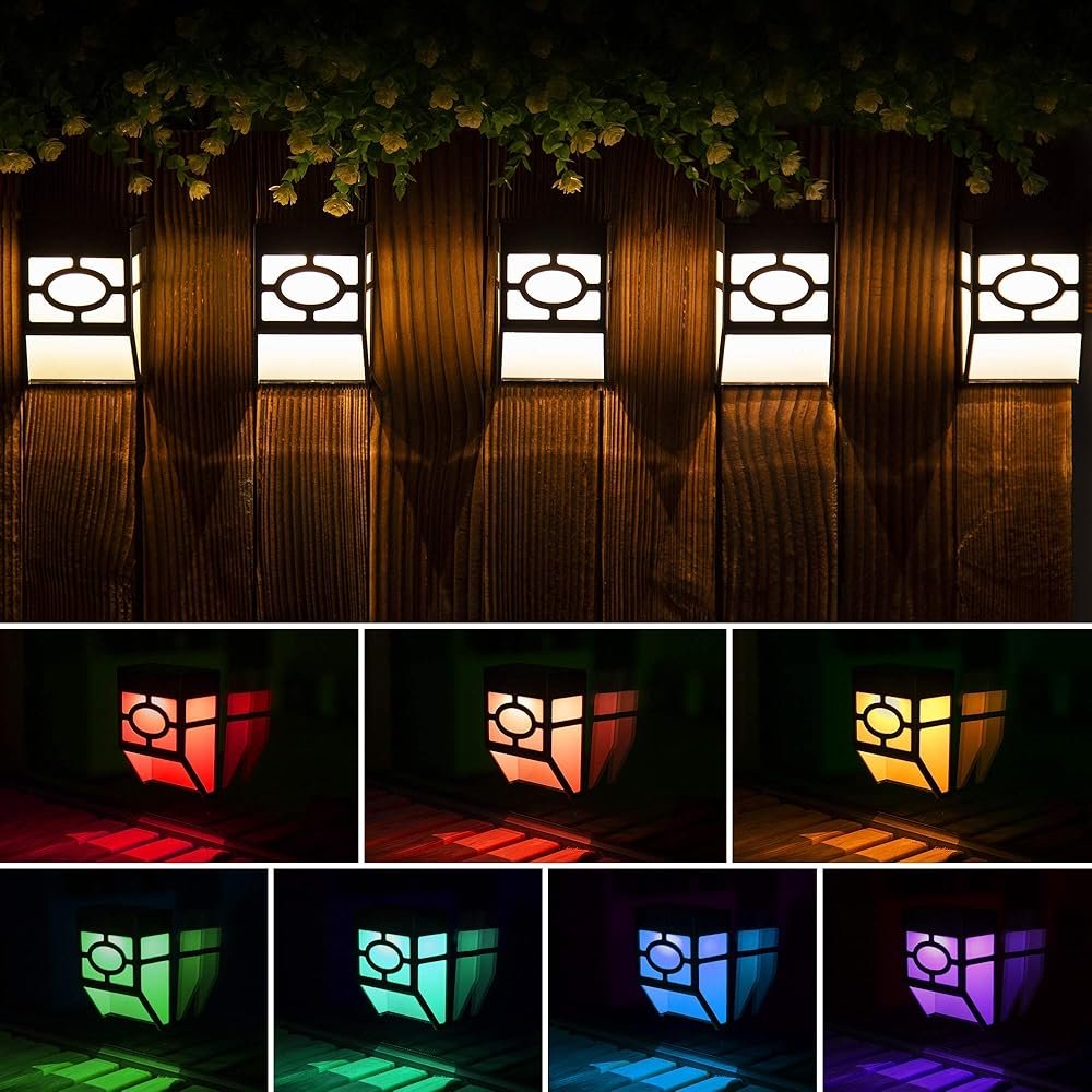 Solpex Solar Deck Lights,Solar Fence Lights, 2 Modes Christmas Decoration Lights,Unique Pattern, Waterproof Automatic Outside, Deck, Patio, Stairs, Yard, Steps, Path & Driveway...