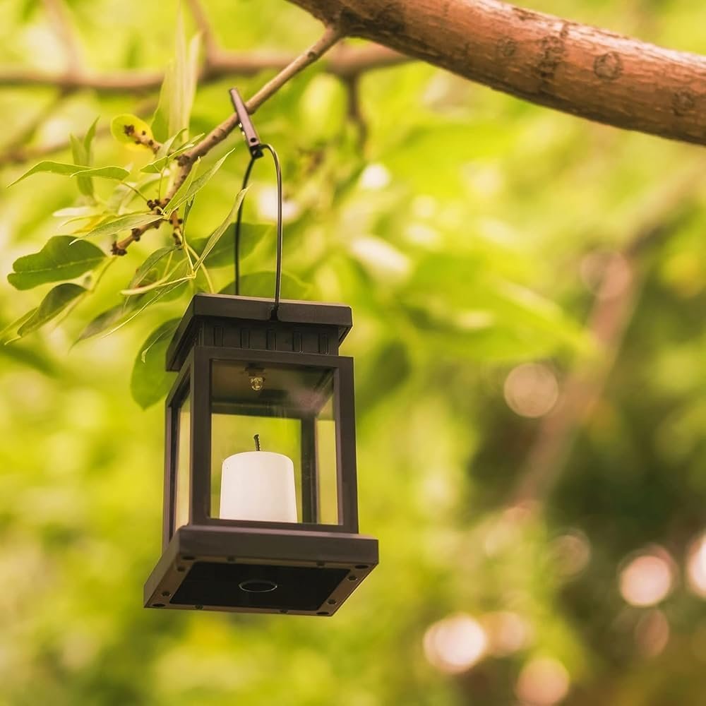 SOLPEX Solar Lanterns Outdoor Waterproof, 8 Pack Solar Lights Outdoor LED Hanging Lantern Lights, Candle Effect Decorative Lights with Stakes for Outside, Garden, Patio, Porch,...