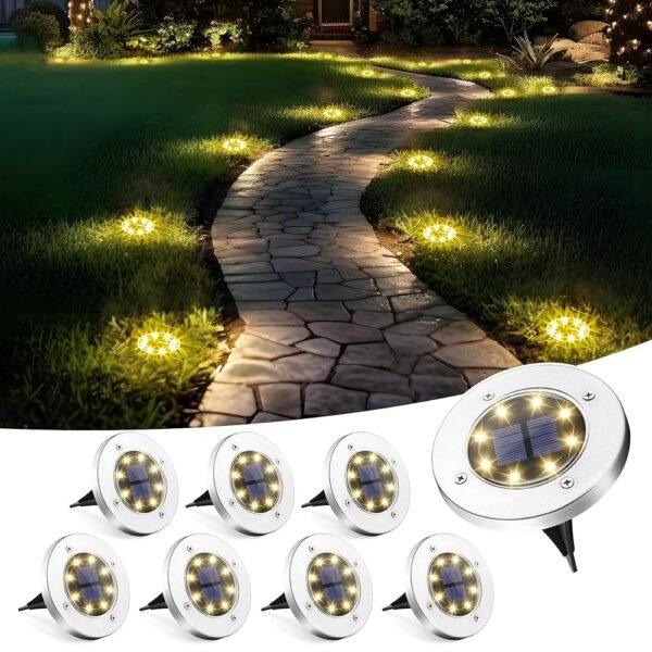 SOLPEX Solar Lights Outdoor Waterproof, 8 Pack Solar Ground Lights, Solar Garden Lights Landscape Lighting for Pathway Driveway Patio Backyard Walkway (Warm White)