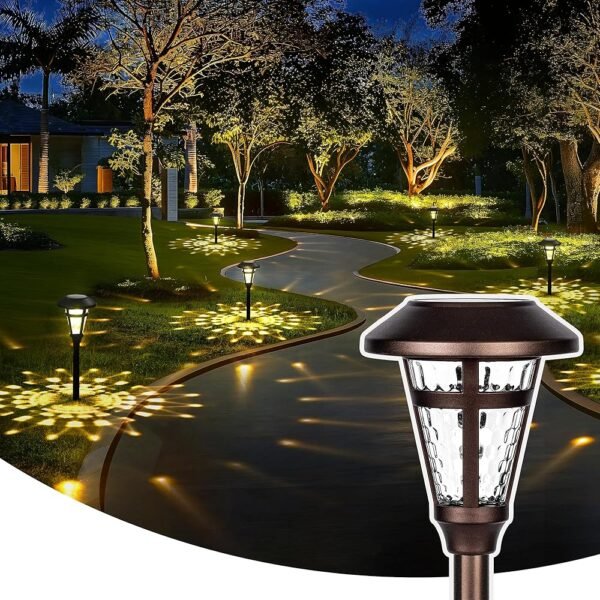 Solpex Solar Pathway Lights Outdoor, 6 Pack Bronze Finshed Waterproof Solar Garden Lights for Lawn, Patio, Yard, Garden, Pathway, Walkway and Driveway
