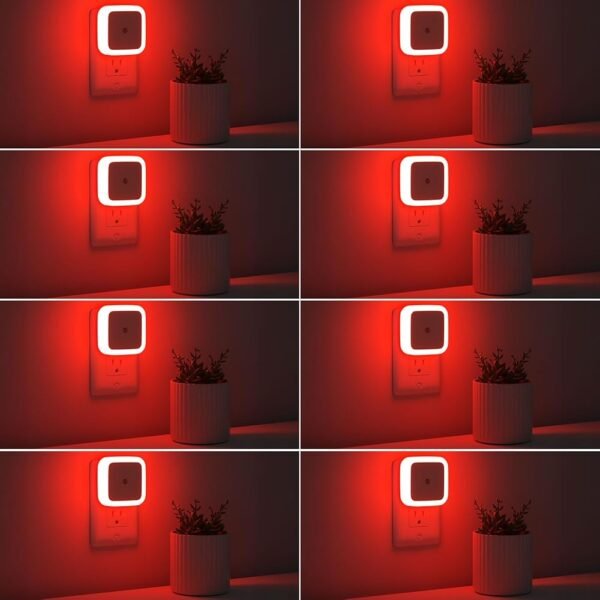Sujeet Night Light, Night Lights Plug into Wall 8-Pack, Nightlight Plug in Night Light, Dusk to Dawn Night Lamp Led (Red)