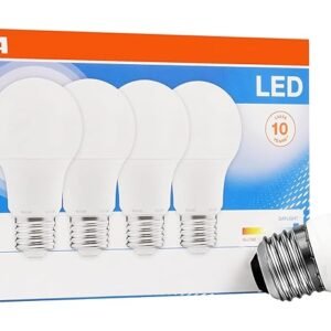 SYLVANIA LED A19 Light Bulb, 60W Equivalent, Efficient 8.5W, Frosted, 5000K, Daylight - (79284), 4 Count (Pack of 1)